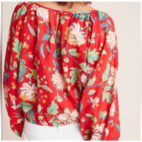 Anthropologie Maeve boho red floral size small - Picture 6 of 7
